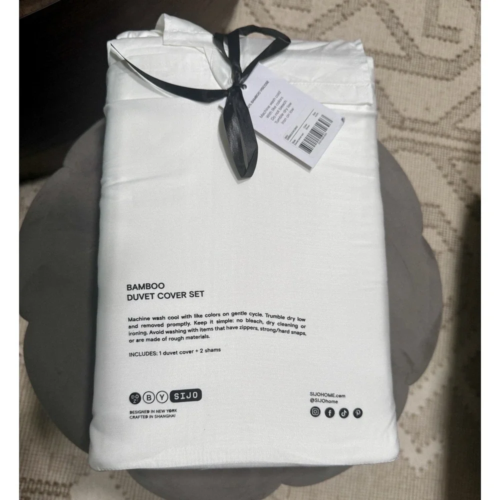 DOZ Duvet Cover Set, 100% Viscose Derived‎ from Bamboo, Organically Grown, Snow
